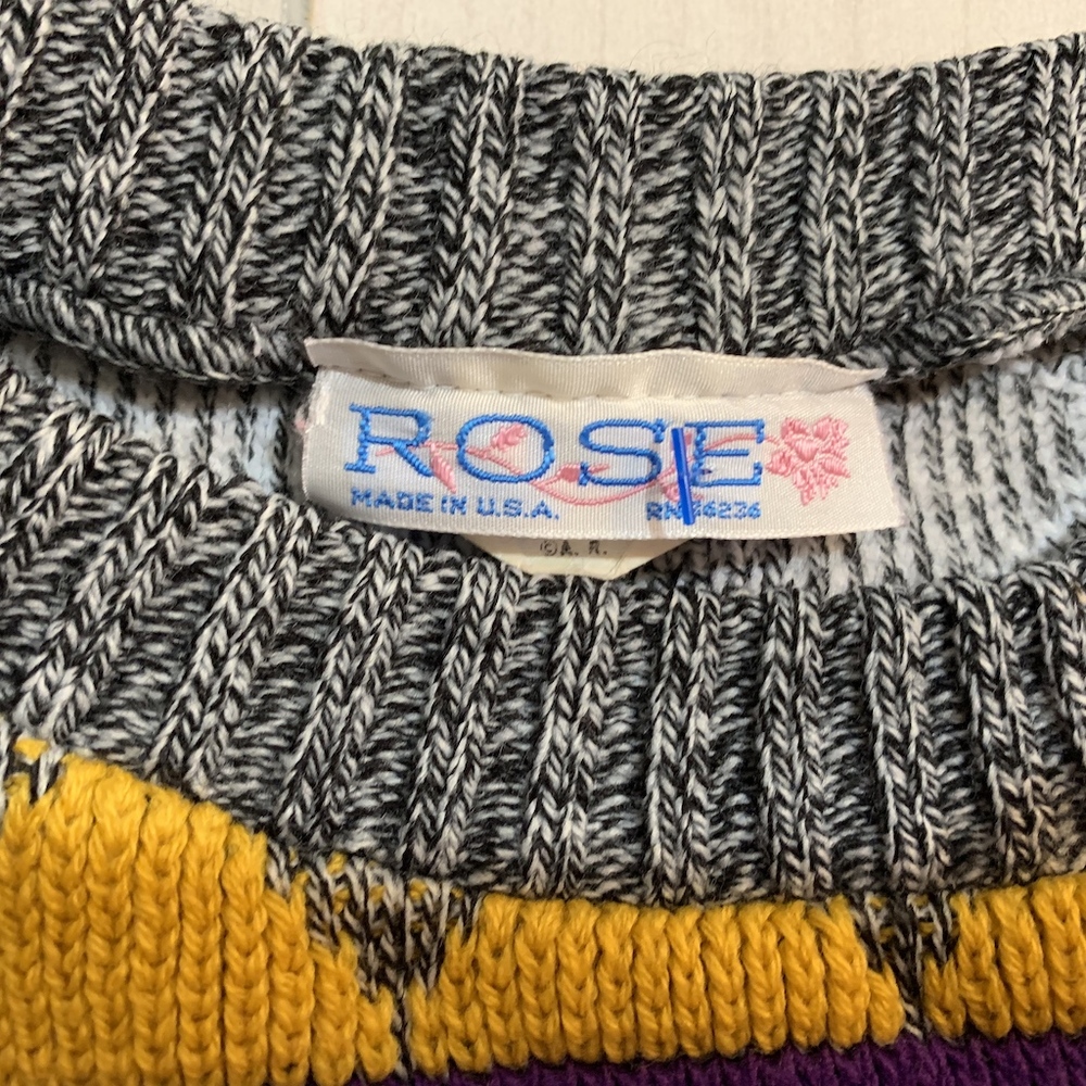 womens rose sweater elephants multi colored - Picture 3 of 5